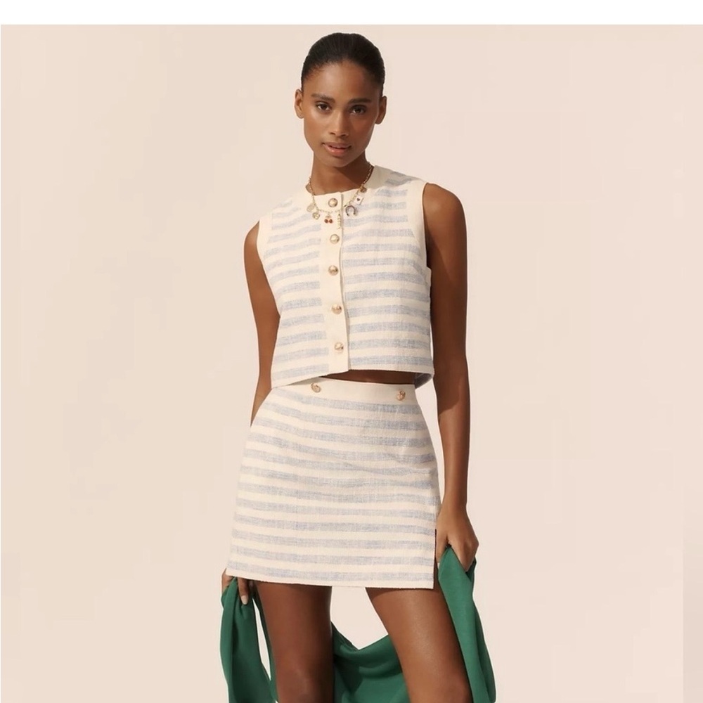 NWT! Anthropologie Avec Les Filles Striped Mini Skirt -Size M
